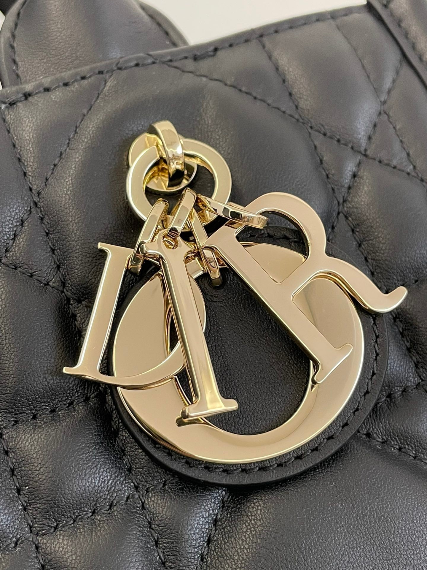 DIOR small book tote 26 black lambskin gold hardware