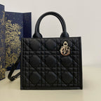 DIOR small book tote 26 black lambskin gold hardware