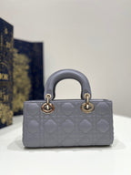 DIOR SMALL D-JOY BAG 22 IN GREY LAMBSKIN