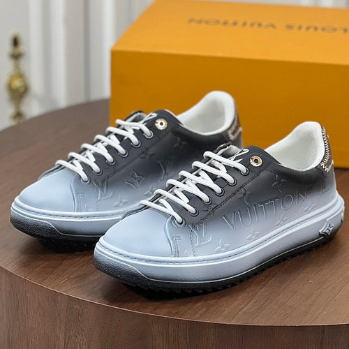 Louis Vuitton TIME OUT SNEAKER BLACK MIX WHITE CALFSKIN