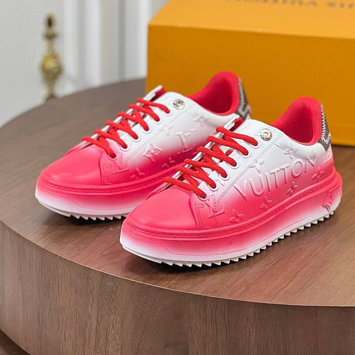 Louis Vuitton TIME OUT SNEAKER RED MIX WHITE CALFSKIN