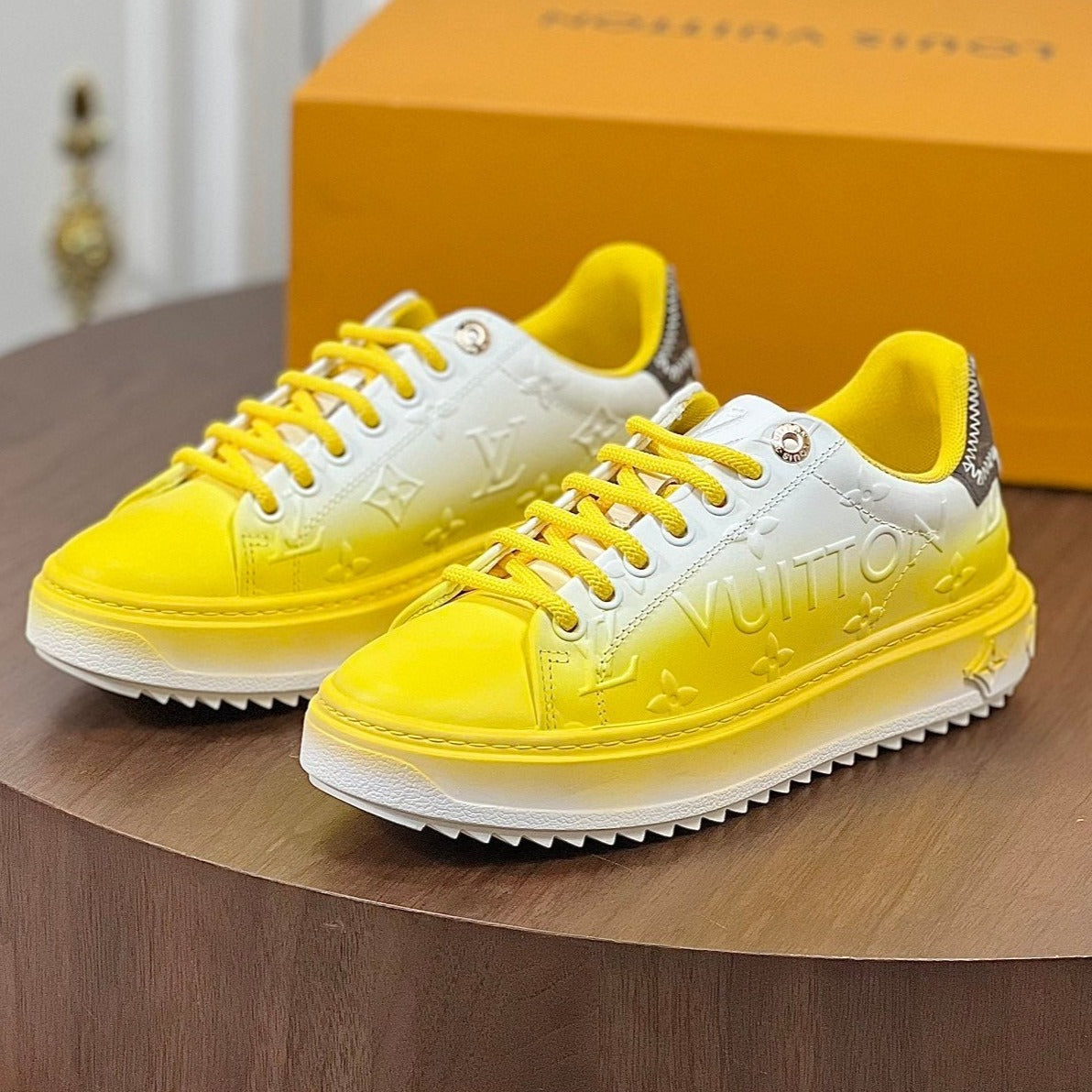 Louis Vuitton TIME OUT SNEAKER YELLOW MIX WHITE CALFSKIN