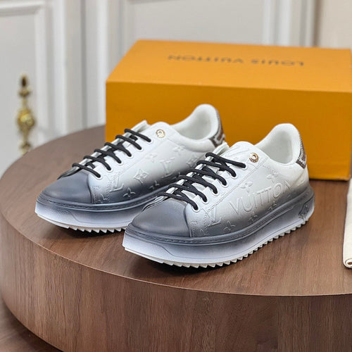 Louis Vuitton TIME OUT SNEAKER GREY MIX WHITE CALFSKIN