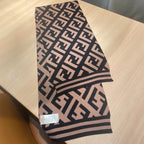 FENDI FF 180 SCARF IN BROWN MIX BLACK CASHMERE AND WOOL