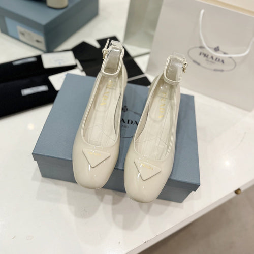 PRADA NAPPA MARY JANE PUMPS CREAMY WHITE LAMBSKIN
