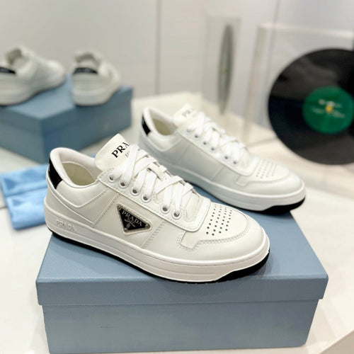 PRADA DOWNTOWN NAPPA SNEAKERS WHITE CALFSKIN