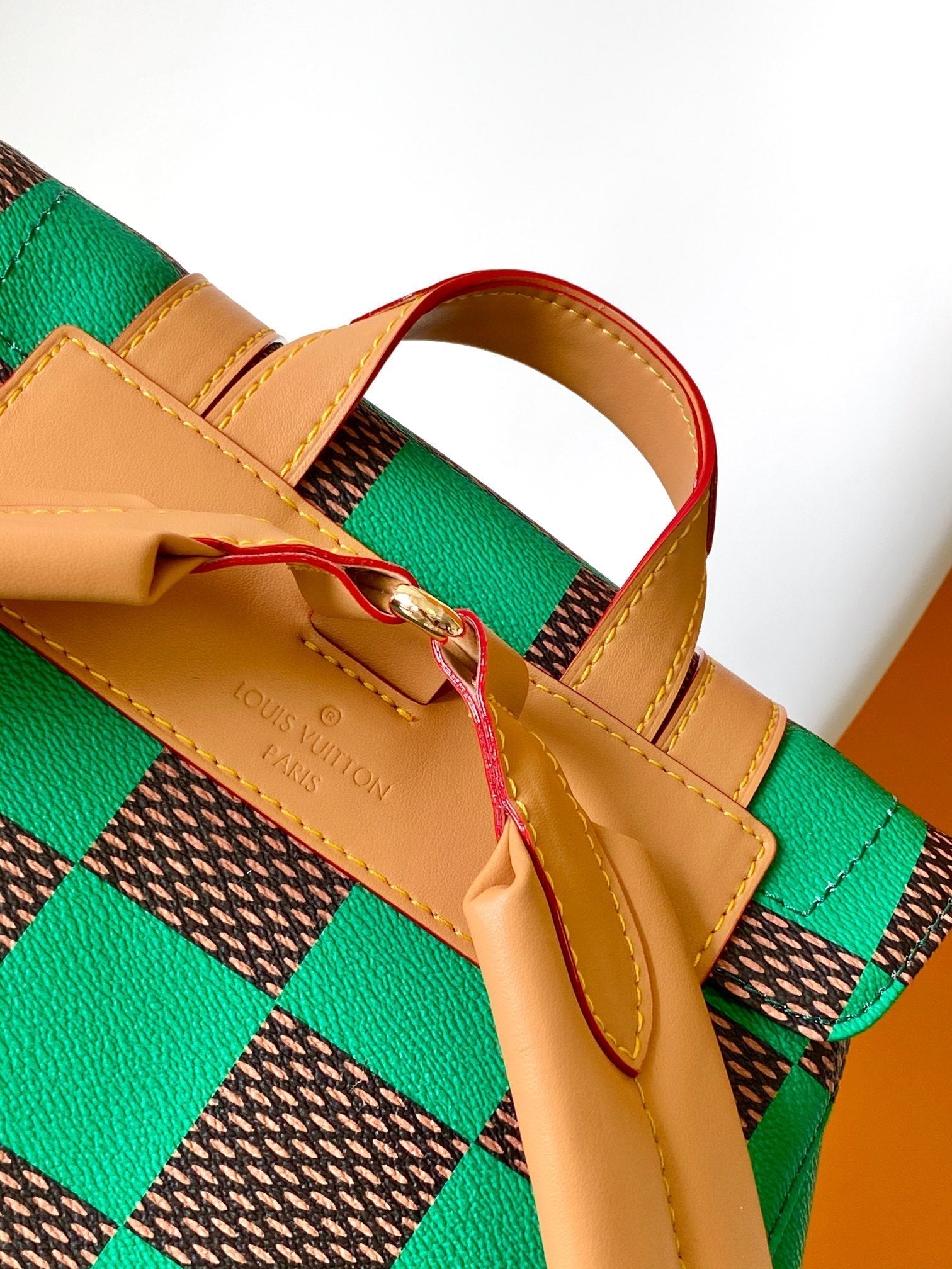 Louis Vuitton CHRISTOPHER BACKPACK 47 IN BROWN GREEN DAMIER POP COATED CANVAS
