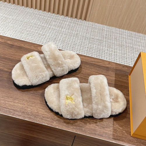 Louis Vuitton Sunset Flat Comfort Mule Light Brown Wool