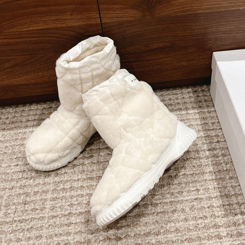 DIOR Ankle Boots White Fleece And Windbreaker Fabric