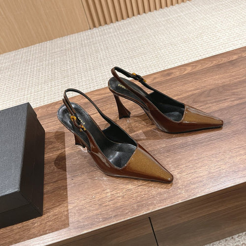 Saint Laurent SL DUNE SLINGBACK PUMPS COPPER POLISHED CALFSKIN