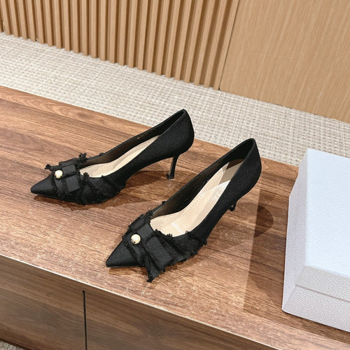 DIOR a DIORable pump 80 blakc grosgrain beige lambskin