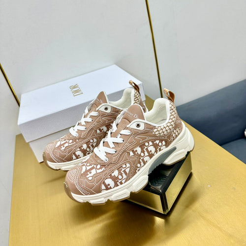 DIOR Chrono Sneaker 40mm In Brown Pink Mesh Fabric 994572