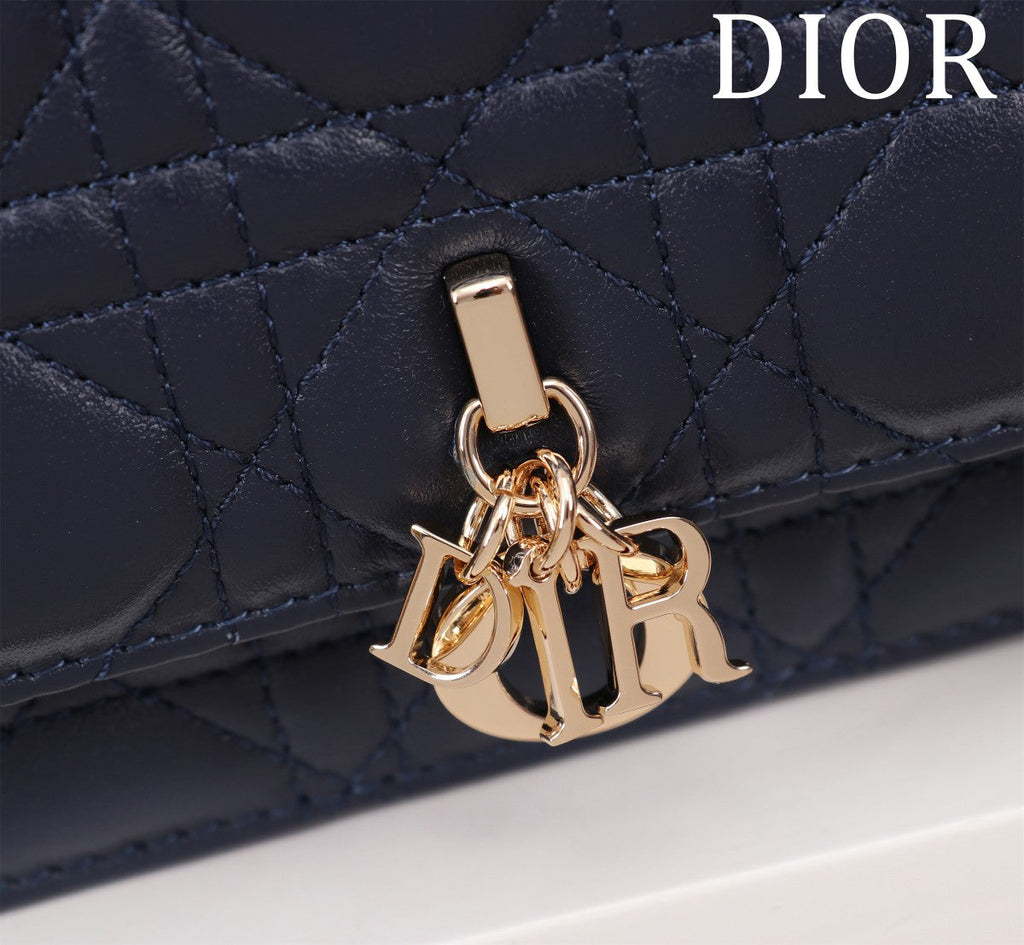 DIOR my mini 21 dark blue lambskin