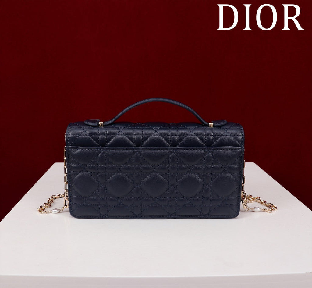 DIOR my mini 21 dark blue lambskin