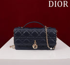 DIOR my mini 21 dark blue lambskin