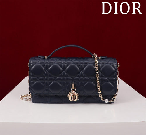 DIOR my mini 21 dark blue lambskin