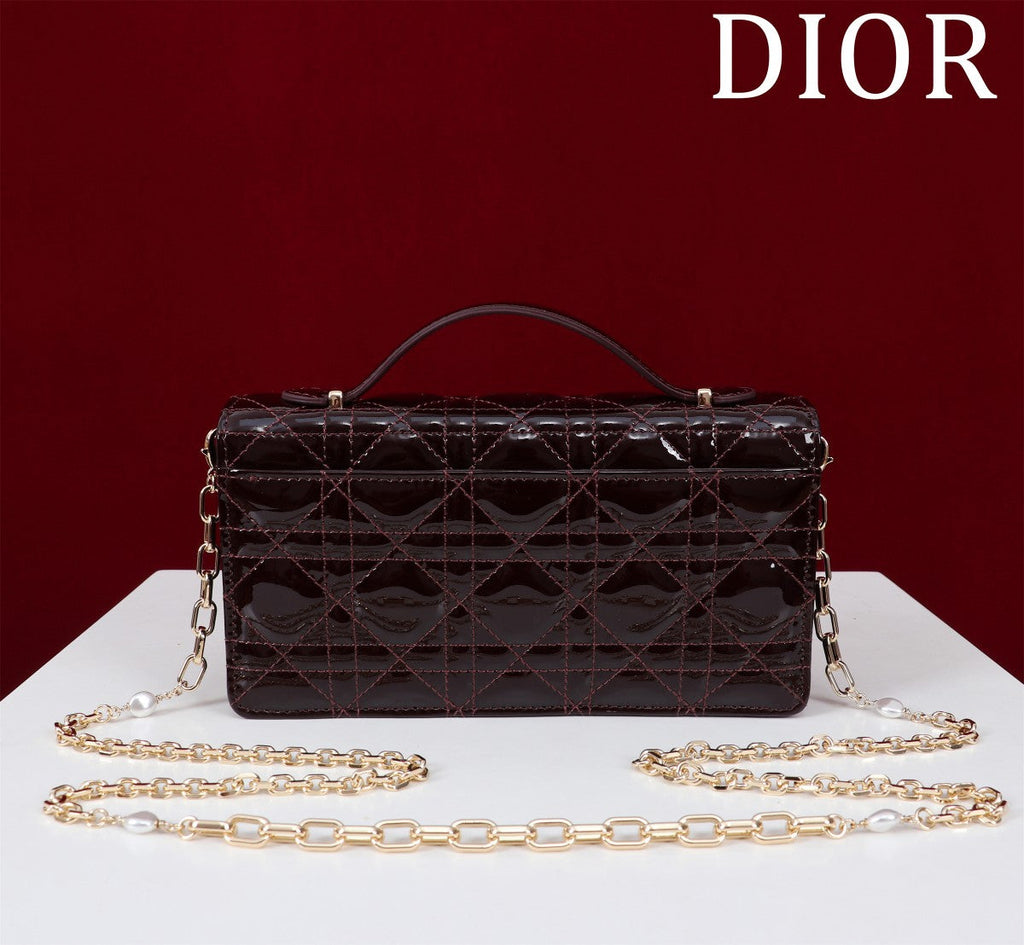 DIOR my mini 21 wine red patent calfskin
