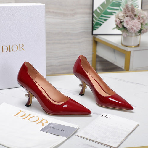DIOR Tribales Pump 80mm Glossy Red Cowhide
