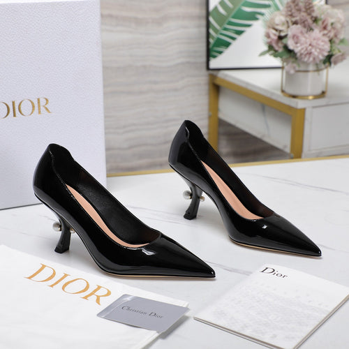 DIOR Tribales Pump 80mm Glossy Black Cowhide