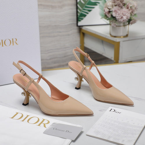 DIOR Tribales Slingback Pump Glossy Beige Cowhide