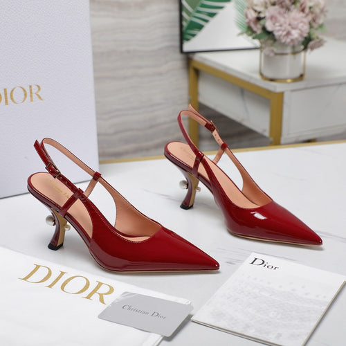 DIOR Tribales Slingback Pump Glossy Red Cowhide