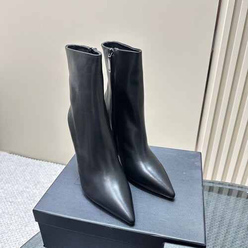 Saint Laurent SL OPYUM HEELED BOOT BLACK CALFSKIN