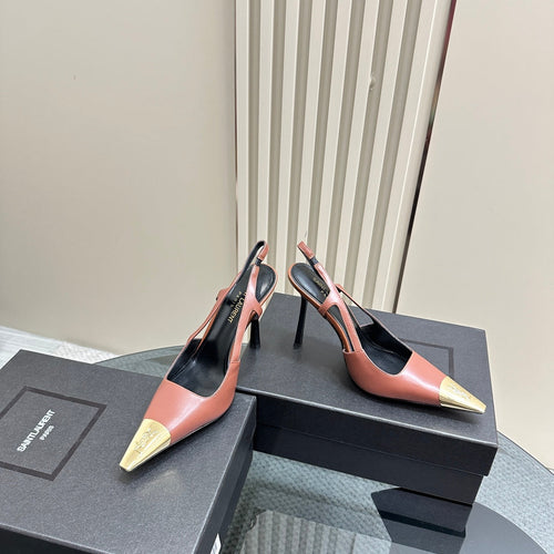 Saint Laurent SL JEANNE SLINGBACK PUMPS BRICK CALFSKIN