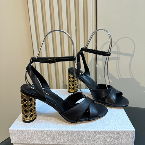 DIOR Icon Heeled Sandal 95mm Black Calfskin