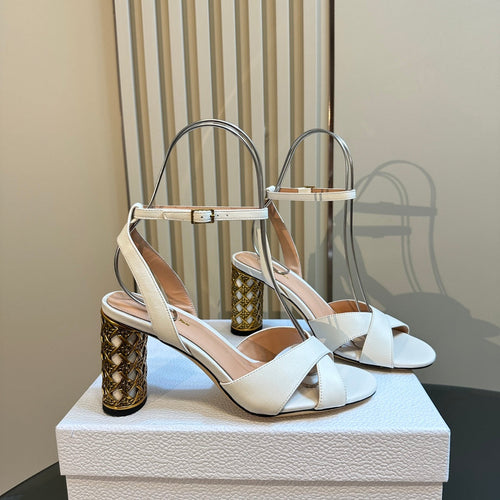DIOR Icon Heeled Sandal 95mm White Calfskin
