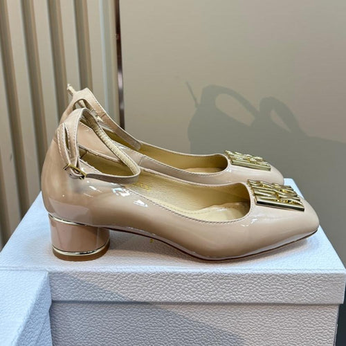 DIOR Miss  DIOR Pump 40mm Glossy Beige Lambskin