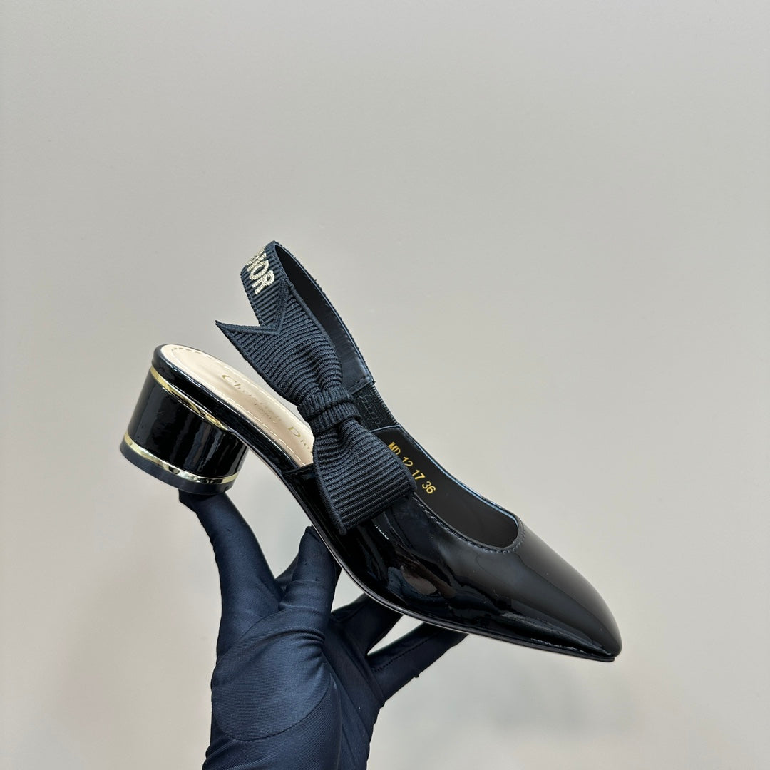 DIOR Miss  DIOR Paris Slingback Pump In Black Glossy Cowhide 998868