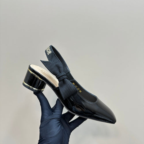 DIOR Miss  DIOR Paris Slingback Pump In Black Glossy Cowhide 998868