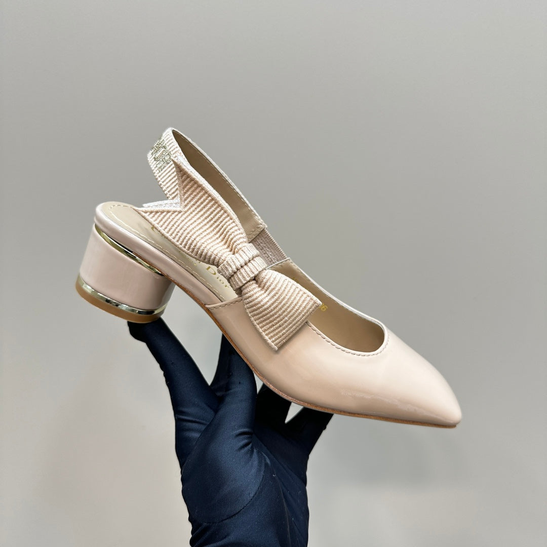 DIOR Miss  DIOR Paris Slingback Pump In Beige Glossy Cowhide 998861