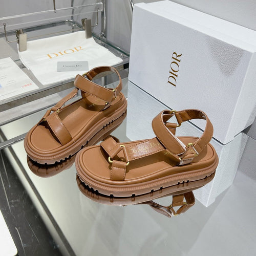 DIOR D-Wave Sandal In Brown Cowhide 100751