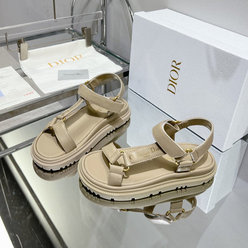 DIOR D-Wave Sandal In Beige Cowhide 100753
