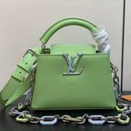 Louis Vuitton CAPUCINES MINI 21 GREEN TAURILLON TURQUOISE SILVER HARDWARE