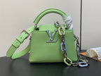 Louis Vuitton CAPUCINES MINI 21 GREEN TAURILLON TURQUOISE SILVER HARDWARE