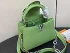 Louis Vuitton CAPUCINES BB 27 GREEN TAURILLON TURQUOISE SILVER HARDWARE