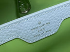 Louis Vuitton capucines mm 31.5 green taurillon leather turquoise silver hardware