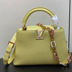 Louis Vuitton capucines mm 31.5 yellow taurillon leather gold hardware