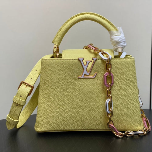Louis Vuitton CAPUCINES BB 27 YELLOW TAURILLON GOLD HARDWARE