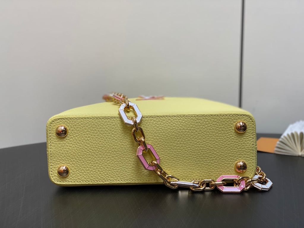 Louis Vuitton CAPUCINES BB 27 YELLOW TAURILLON GOLD HARDWARE