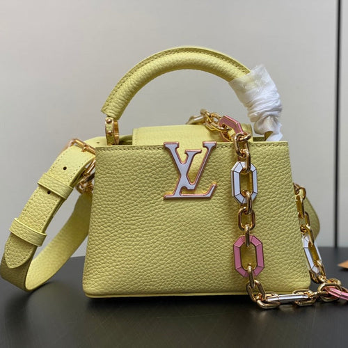 Louis Vuitton CAPUCINES MINI 21 YELLOW TAURILLON GOLD HARDWARE