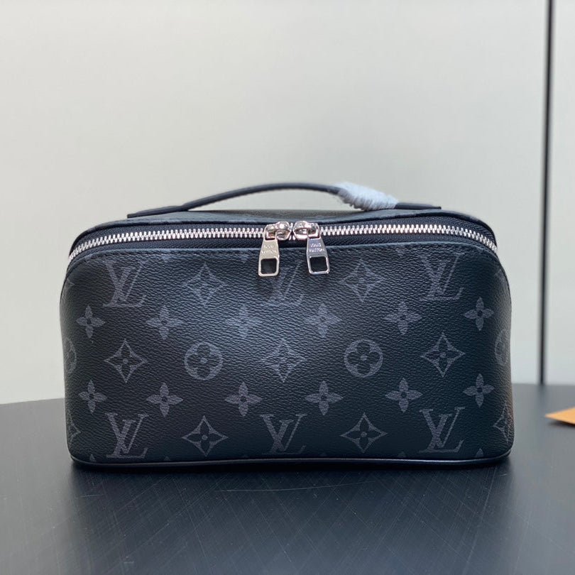 Louis Vuitton TOILETRY BAG 24 IN BLACK MONOGRAM ECLIPSE CANVAS