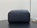 Louis Vuitton TOILETRY BAG 24 IN BLACK DAMIER GRAPHITE CANVAS
