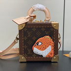 Louis Vuitton MINI SQUARE TRUNK 17 LEOPARD PRINT IN BROWN MONOGRAM CANVAS
