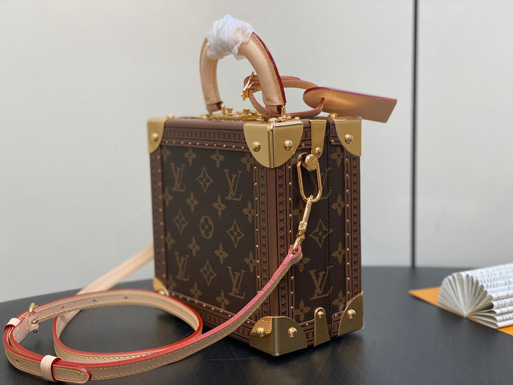 Louis Vuitton MINI SQUARE TRUNK 17 LEOPARD PRINT IN BROWN MONOGRAM CANVAS