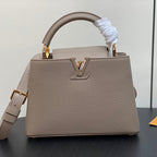 Louis Vuitton CAPUCINES BB 27 IN KHAKI BROWN TAURILLON