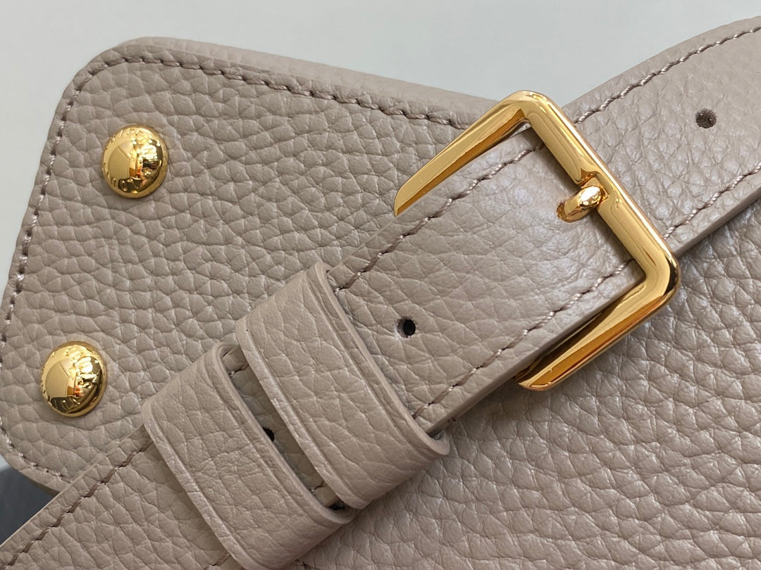 Louis Vuitton CAPUCINES MINI 21 IN KHAKI BROWN TAURILLON