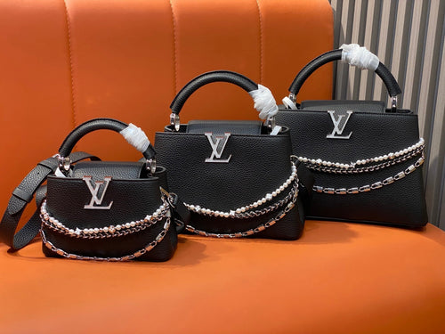 Louis Vuitton Capucines Black Taullon Cowhide 331017